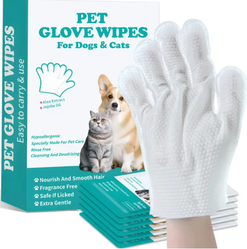 Pet paw grooming glove