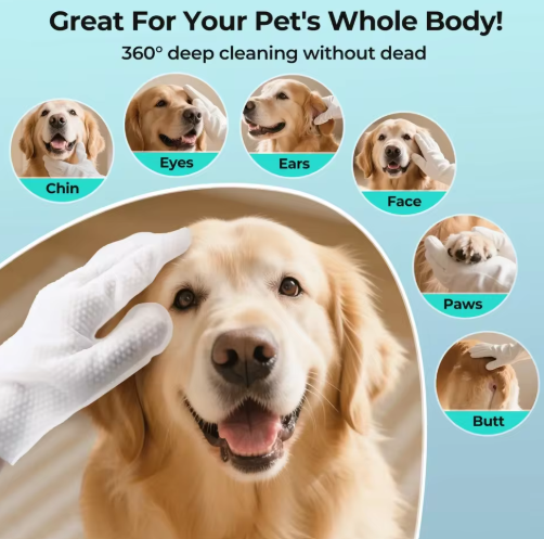 Pet paw grooming glove