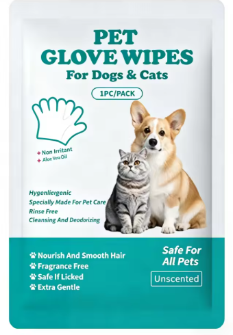 Pet paw grooming glove